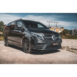 Накладка сплиттер на передний бампер на Mercedes V W447 AMG-Line рестайл